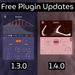 free plugin updates, sweep 1.3.0 and codec 1.4.0