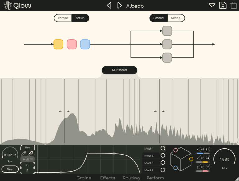 a screenshot of glow's new routing panel