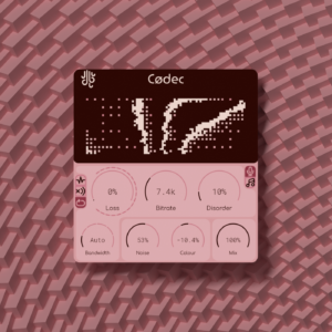 codec plugin release render, shows a screenshot of codec in front of a patterned background