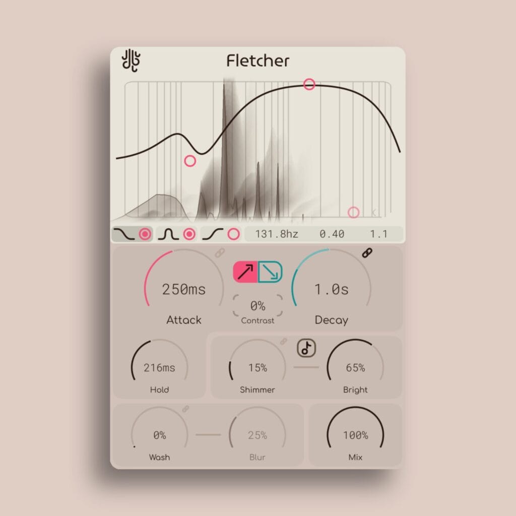 screenshot of the fletcher audio plugin on a solid background