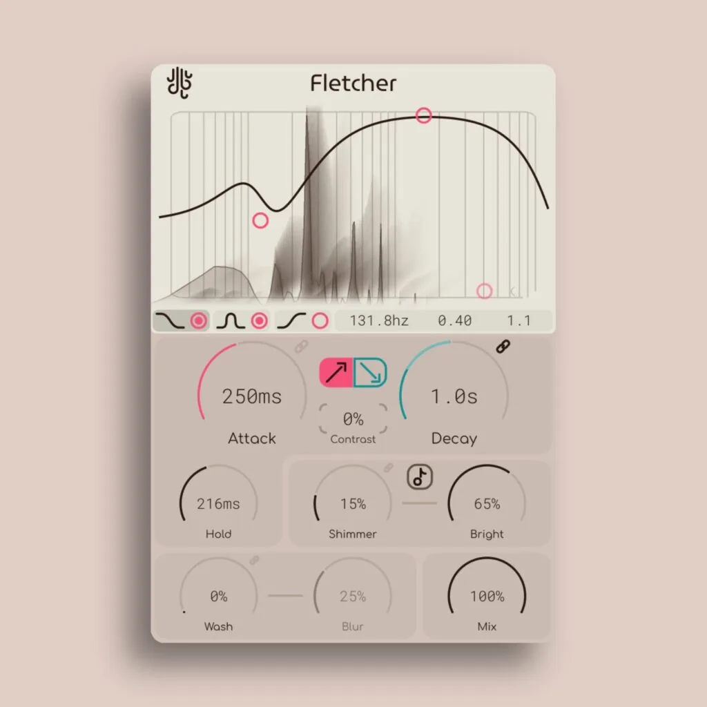 screenshot of the fletcher audio plugin on a solid background