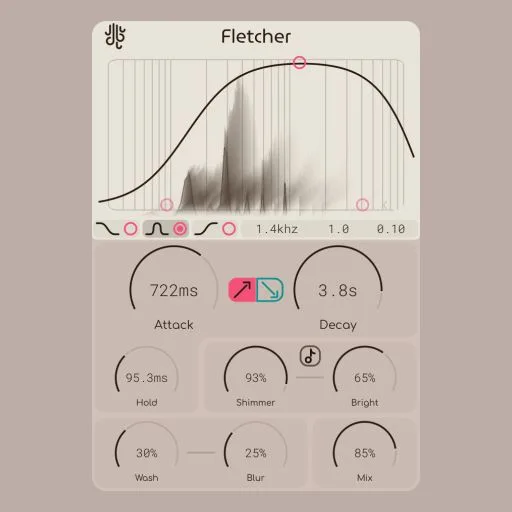 screenshot of the fletcher spectral audio plugin